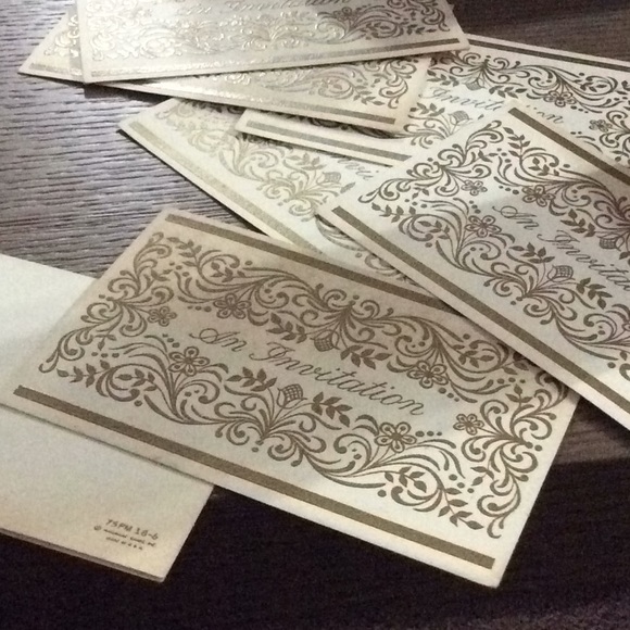 Vintage Golden Scroll Hallmark Invitations - Picture 5 of 8